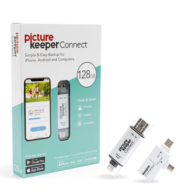 Up to 32,000 photos, videos and contacts Phones/PC's with the 128GB