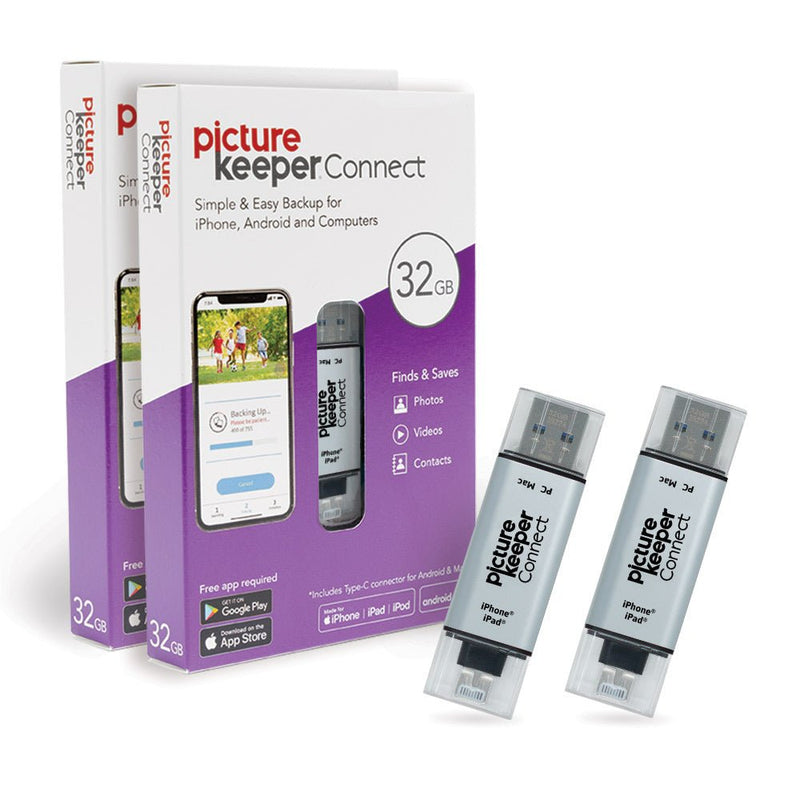 Best Value 2-Pack! Each holds up to 8,000 photos, videos and contacts from Phones/Computers.  So Easy!
